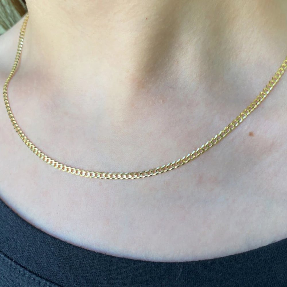 Baby Gold 14K Cuban Chain Necklace
